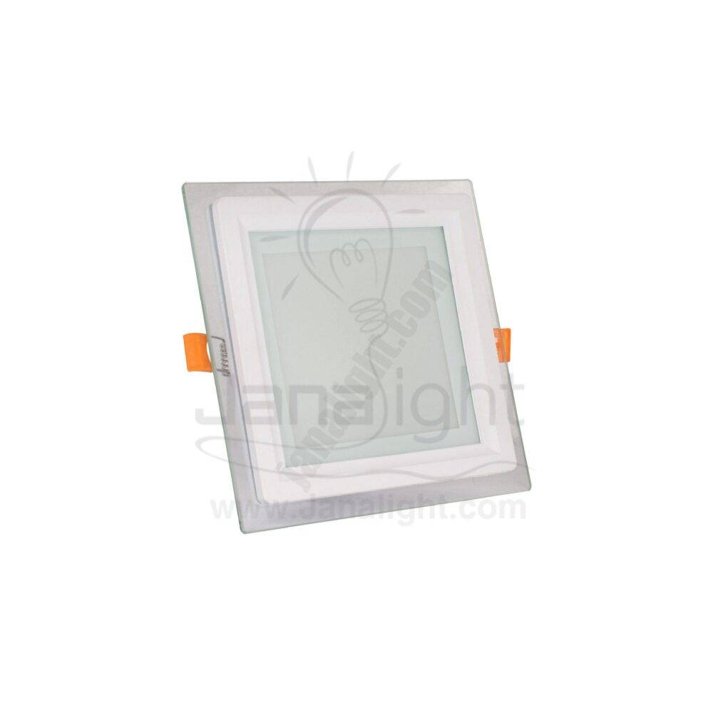 سبوت بانيل زجاجي 12 وات مربع وورم square warm 12 watt glass spot panel light